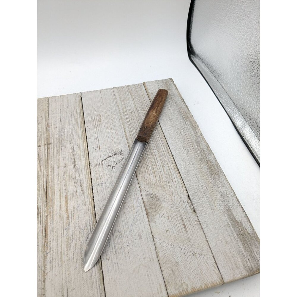 Vintage Inox Pineapple Round Cutter Wood Handle 10 1/2" Italy